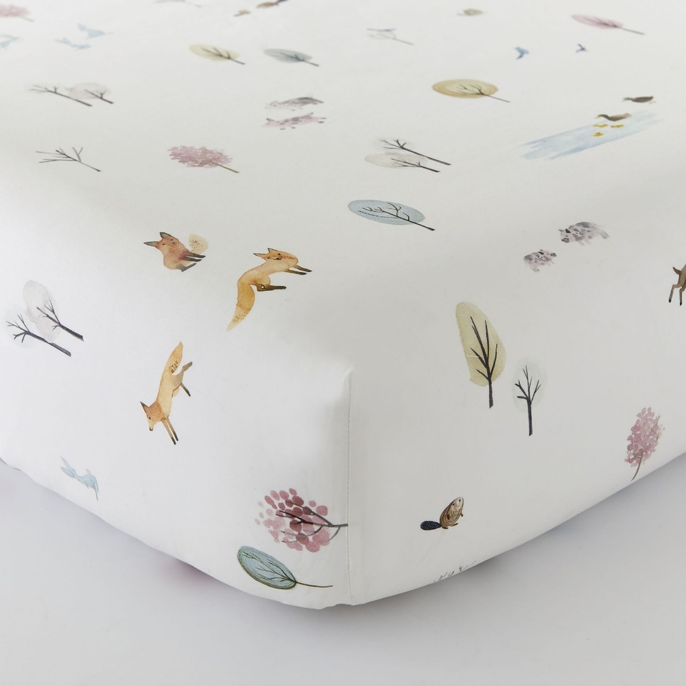 Pottery Barn Dakota Woodland Organic Crib Fitted Sheet